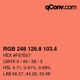 カラーコード: RGB 248 126.8 103.4 | qconv.com