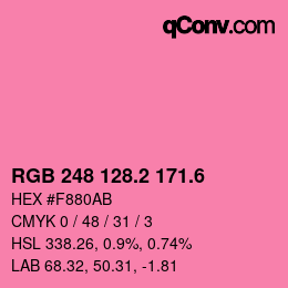 カラーコード: RGB 248 128.2 171.6 | qconv.com