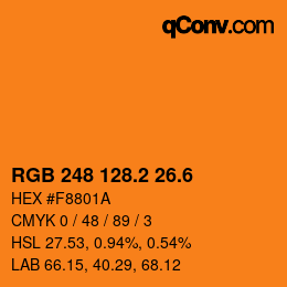 カラーコード: RGB 248 128.2 26.6 | qconv.com
