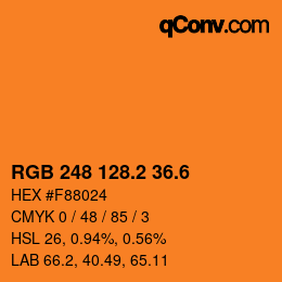 カラーコード: RGB 248 128.2 36.6 | qconv.com