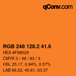 カラーコード: RGB 248 128.2 41.6 | qconv.com