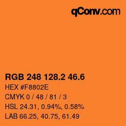 カラーコード: RGB 248 128.2 46.6 | qconv.com