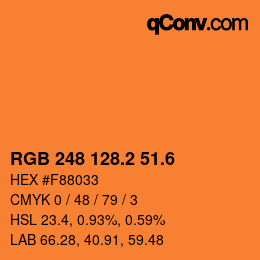 カラーコード: RGB 248 128.2 51.6 | qconv.com