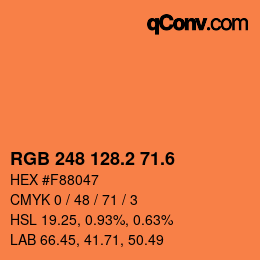 カラーコード: RGB 248 128.2 71.6 | qconv.com