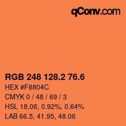 カラーコード: RGB 248 128.2 76.6 | qconv.com