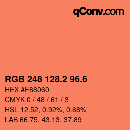 カラーコード: RGB 248 128.2 96.6 | qconv.com