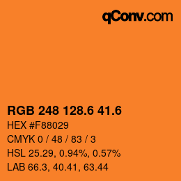 カラーコード: RGB 248 128.6 41.6 | qconv.com