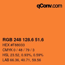 カラーコード: RGB 248 128.6 51.6 | qconv.com