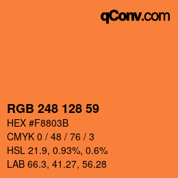 カラーコード: RGB 248 128 59 | qconv.com
