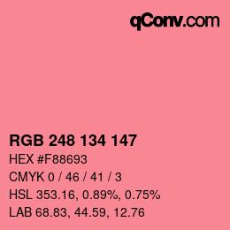 Color code: RGB 248 134 147 | qconv.com