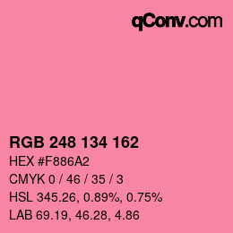Color code: RGB 248 134 162 | qconv.com