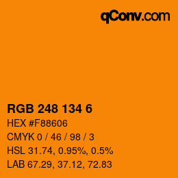 Color code: RGB 248 134 6 | qconv.com