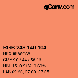 Color code: RGB 248 140 104 | qconv.com