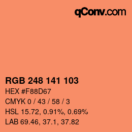 カラーコード: RGB 248 141 103 | qconv.com