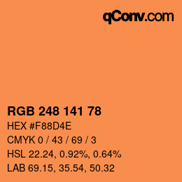 Farbcode: RGB 248 141 78 | qconv.com