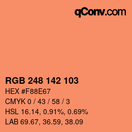 Color code: RGB 248 142 103 | qconv.com