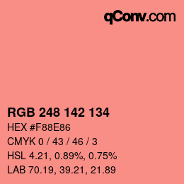 Color code: RGB 248 142 134 | qconv.com