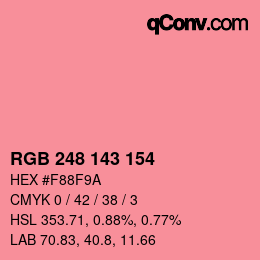 Color code: RGB 248 143 154 | qconv.com