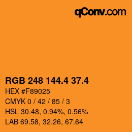 カラーコード: RGB 248 144.4 37.4 | qconv.com