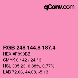 カラーコード: RGB 248 144.8 187.4 | qconv.com