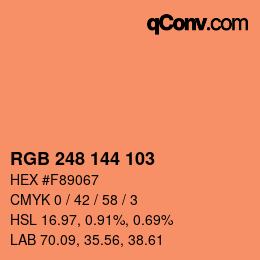 Color code: RGB 248 144 103 | qconv.com