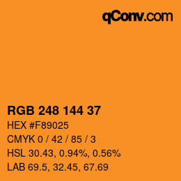 カラーコード: RGB 248 144 37 | qconv.com