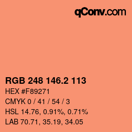 カラーコード: RGB 248 146.2 113 | qconv.com