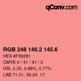 カラーコード: RGB 248 146.2 145.6 | qconv.com