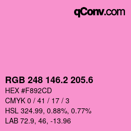 カラーコード: RGB 248 146.2 205.6 | qconv.com