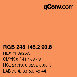 カラーコード: RGB 248 146.2 90.6 | qconv.com