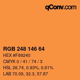 颜色代码: RGB 248 146 64 | qconv.com
