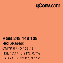 Color code: RGB 248 148 108 | qconv.com