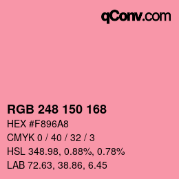 Color code: RGB 248 150 168 | qconv.com