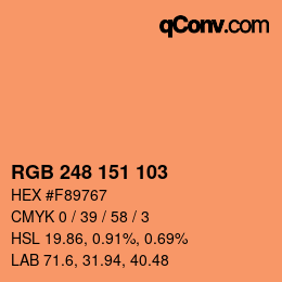 Color code: RGB 248 151 103 | qconv.com