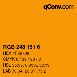 Color code: RGB 248 151 6 | qconv.com