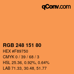 颜色代码: RGB 248 151 80 | qconv.com