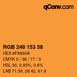 颜色代码: RGB 248 153 58 | qconv.com