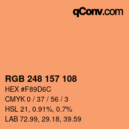 Color code: RGB 248 157 108 | qconv.com