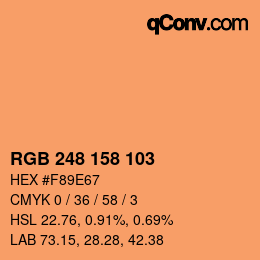 Color code: RGB 248 158 103 | qconv.com
