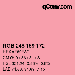 Color code: RGB 248 159 172 | qconv.com