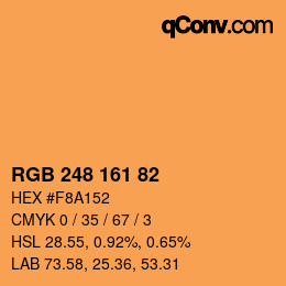 Color code: RGB 248 161 82 | qconv.com