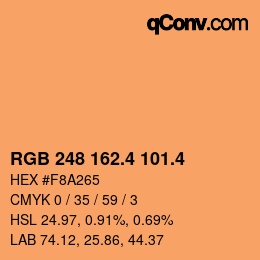 カラーコード: RGB 248 162.4 101.4 | qconv.com
