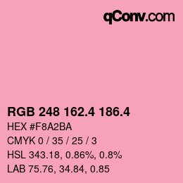 カラーコード: RGB 248 162.4 186.4 | qconv.com
