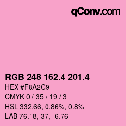 カラーコード: RGB 248 162.4 201.4 | qconv.com