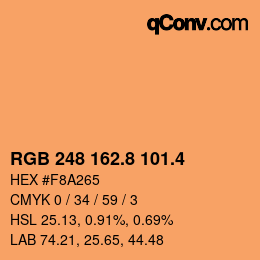 カラーコード: RGB 248 162.8 101.4 | qconv.com