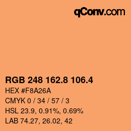 カラーコード: RGB 248 162.8 106.4 | qconv.com