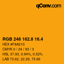 カラーコード: RGB 248 162.8 16.4 | qconv.com