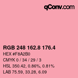 カラーコード: RGB 248 162.8 176.4 | qconv.com
