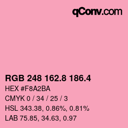 カラーコード: RGB 248 162.8 186.4 | qconv.com