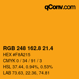 カラーコード: RGB 248 162.8 21.4 | qconv.com